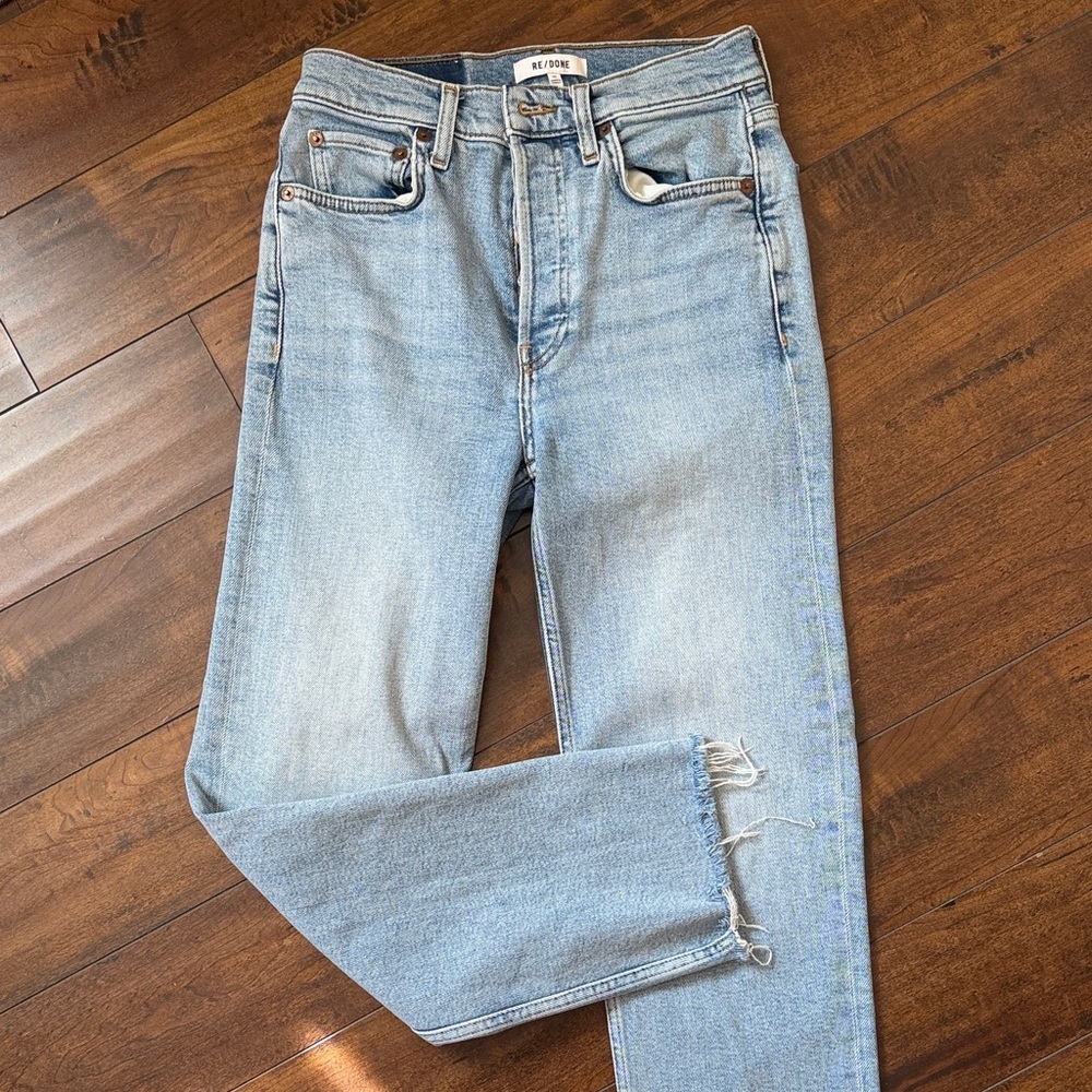 Re/Done Light Blue Ankle & Cropped Jeans